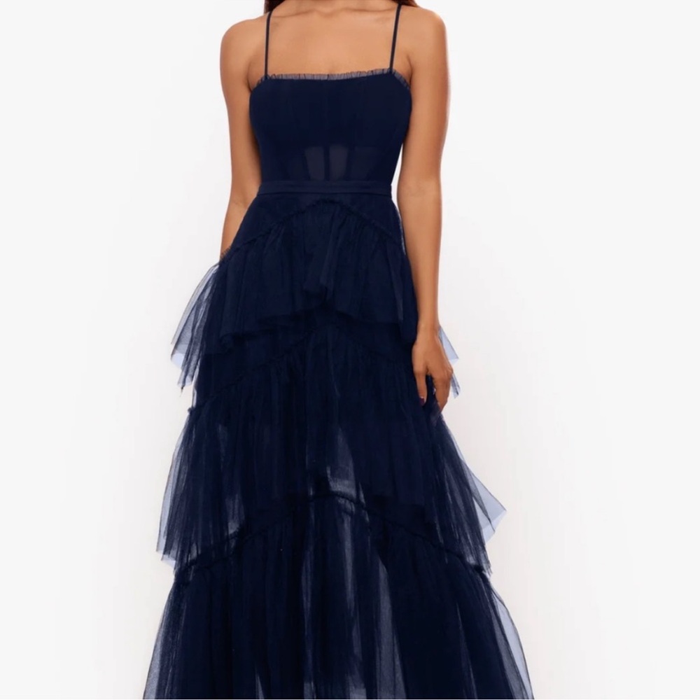 Betsy & Adam Navy Blue Maxi Dress